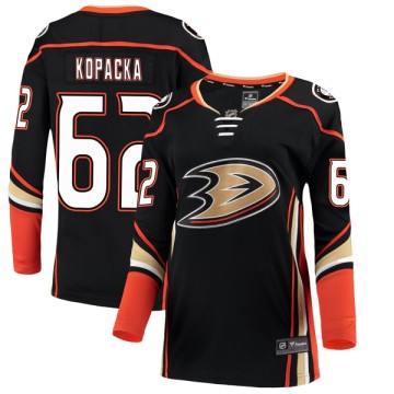 Authentic Fanatics Branded Women's Jack Kopacka Anaheim Ducks Home Jersey - Black