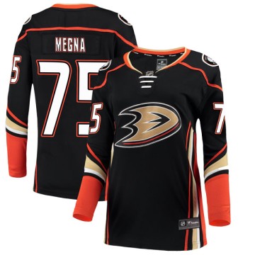 Authentic Fanatics Branded Women's Jaycob Megna Anaheim Ducks Home Jersey - Black