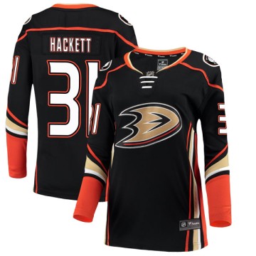 Authentic Fanatics Branded Women's Matt Hackett Anaheim Ducks Home Jersey - Black