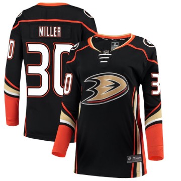 Authentic Fanatics Branded Women's Ryan Miller Anaheim Ducks Home Jersey - Black