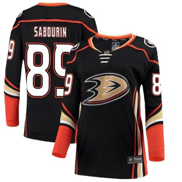 Authentic Fanatics Branded Women's Scott Sabourin Anaheim Ducks Home Jersey - Black