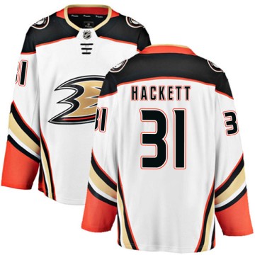 Authentic Fanatics Branded Youth Matt Hackett Anaheim Ducks Away Jersey - White