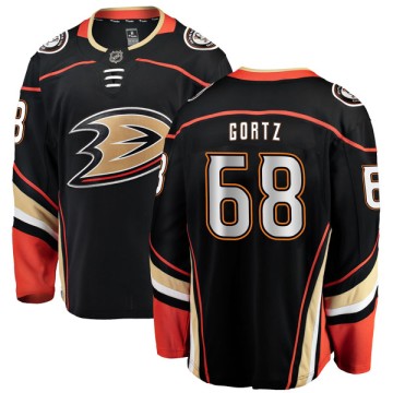 Authentic Fanatics Branded Youth Max Gortz Anaheim Ducks Home Jersey - Black