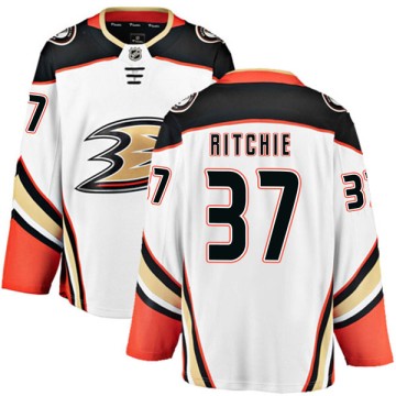 Authentic Fanatics Branded Youth Nick Ritchie Anaheim Ducks Away Jersey - White
