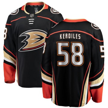 Authentic Fanatics Branded Youth Nicolas Kerdiles Anaheim Ducks Home Jersey - Black