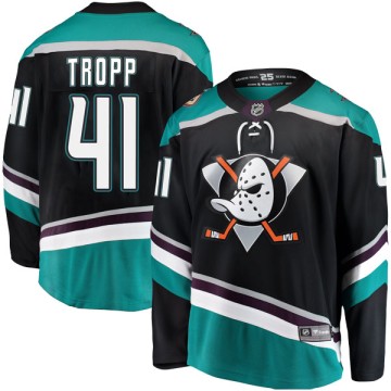 Breakaway Fanatics Branded Men's Corey Tropp Anaheim Ducks Alternate Jersey - Black