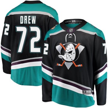 Breakaway Fanatics Branded Men's Hunter Drew Anaheim Ducks Alternate Jersey - Black