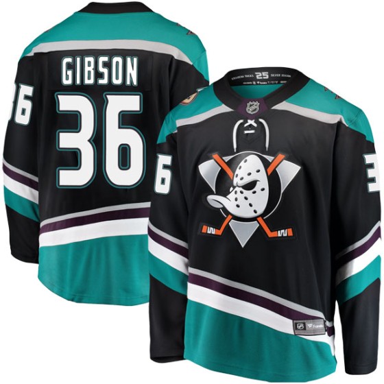 Breakaway Fanatics Branded Men's John Gibson Anaheim Ducks Alternate Jersey - Black