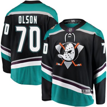 Breakaway Fanatics Branded Men's Kyle Olson Anaheim Ducks Alternate Jersey - Black