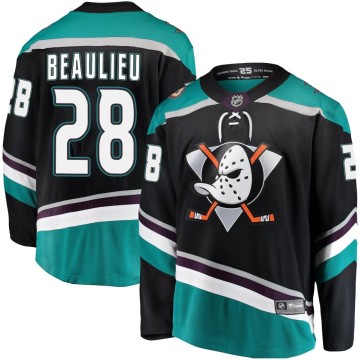 Breakaway Fanatics Branded Men's Nathan Beaulieu Anaheim Ducks Alternate Jersey - Black