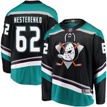 Breakaway Fanatics Branded Men's Nikita Nesterenko Anaheim Ducks Alternate Jersey - Black