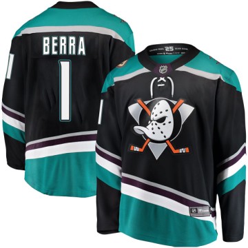 Breakaway Fanatics Branded Men's Reto Berra Anaheim Ducks Alternate Jersey - Black