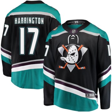Breakaway Fanatics Branded Men's Scott Harrington Anaheim Ducks Alternate Jersey - Black