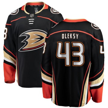 Breakaway Fanatics Branded Men's Steven Oleksy Anaheim Ducks Home Jersey - Black