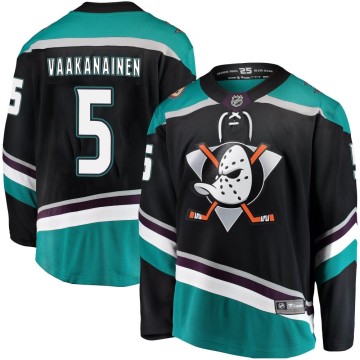 Breakaway Fanatics Branded Men's Urho Vaakanainen Anaheim Ducks Alternate Jersey - Black