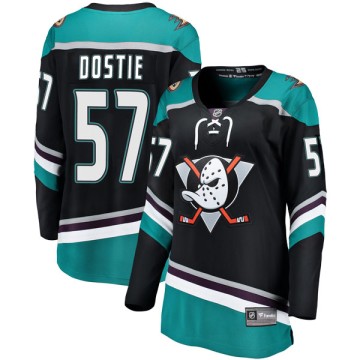 Breakaway Fanatics Branded Women's Alex Dostie Anaheim Ducks Alternate Jersey - Black