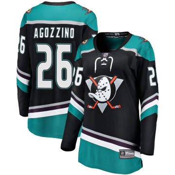 Breakaway Fanatics Branded Women's Andrew Agozzino Anaheim Ducks ized Alternate Jersey - Black