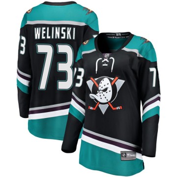 Breakaway Fanatics Branded Women's Andy Welinski Anaheim Ducks Alternate Jersey - Black
