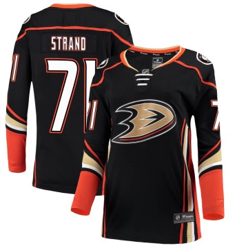 Breakaway Fanatics Branded Women's Austin Strand Anaheim Ducks Home Jersey - Black