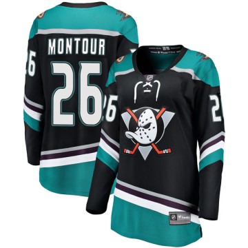 Breakaway Fanatics Branded Women's Brandon Montour Anaheim Ducks Alternate Jersey - Black