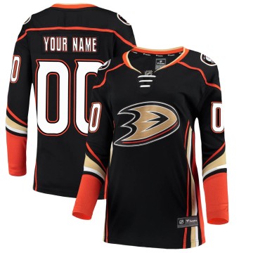 Breakaway Fanatics Branded Women's Custom Anaheim Ducks Custom Home Jersey - Black