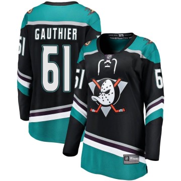 Breakaway Fanatics Branded Women's Cutter Gauthier Anaheim Ducks Alternate Jersey - Black