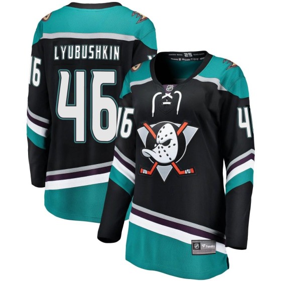 Breakaway Fanatics Branded Women's Ilya Lyubushkin Anaheim Ducks Alternate Jersey - Black
