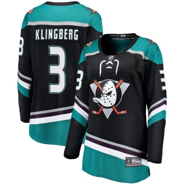 Breakaway Fanatics Branded Women's John Klingberg Anaheim Ducks Alternate Jersey - Black