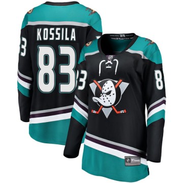 Breakaway Fanatics Branded Women's Kalle Kossila Anaheim Ducks Alternate Jersey - Black