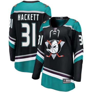 Breakaway Fanatics Branded Women's Matt Hackett Anaheim Ducks Alternate Jersey - Black