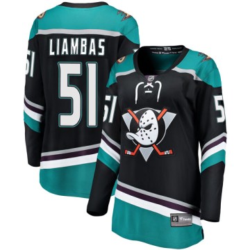 Breakaway Fanatics Branded Women's Mike Liambas Anaheim Ducks Alternate Jersey - Black