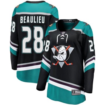 Breakaway Fanatics Branded Women's Nathan Beaulieu Anaheim Ducks Alternate Jersey - Black