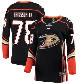 Breakaway Fanatics Branded Women's Olle Eriksson Ek Anaheim Ducks Home Jersey - Black