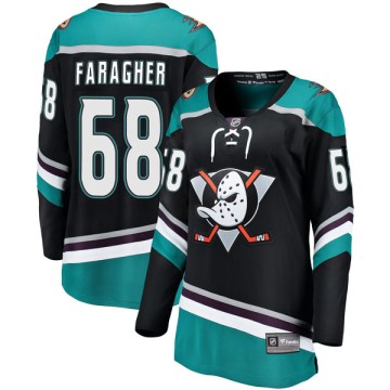 Breakaway Fanatics Branded Women's Ryan Faragher Anaheim Ducks Alternate Jersey - Black
