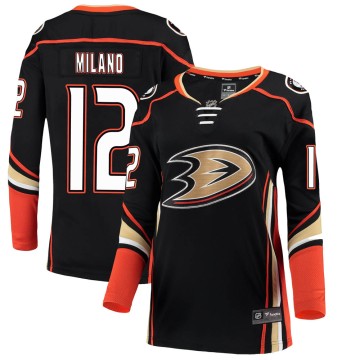 Breakaway Fanatics Branded Women's Sonny Milano Anaheim Ducks Home Jersey - Black
