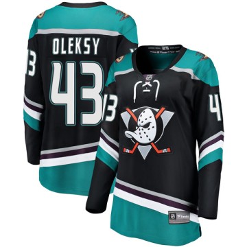 Breakaway Fanatics Branded Women's Steven Oleksy Anaheim Ducks Alternate Jersey - Black