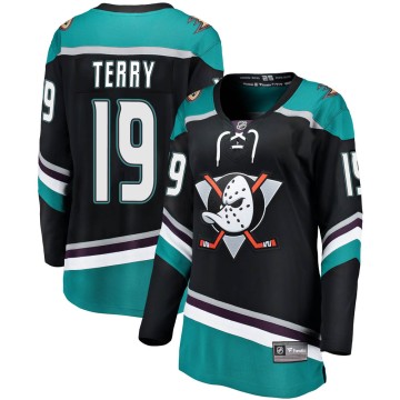 Breakaway Fanatics Branded Women's Troy Terry Anaheim Ducks Alternate Jersey - Black