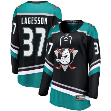 Breakaway Fanatics Branded Women's William Lagesson Anaheim Ducks Alternate Jersey - Black