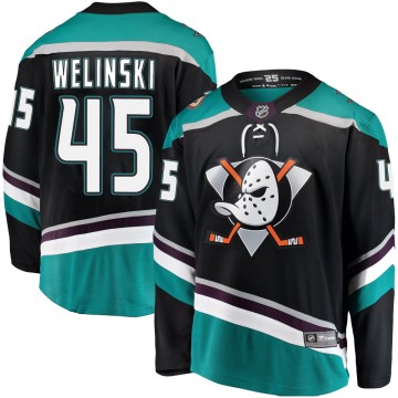 Breakaway Fanatics Branded Youth Andy Welinski Anaheim Ducks Alternate Jersey - Black