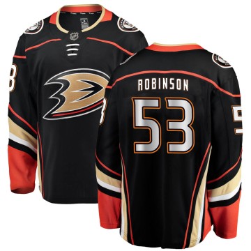 Breakaway Fanatics Branded Youth Buddy Robinson Anaheim Ducks Home Jersey - Black