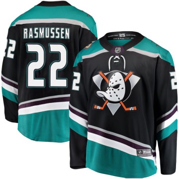 Breakaway Fanatics Branded Youth Dennis Rasmussen Anaheim Ducks Alternate Jersey - Black