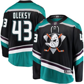 Breakaway Fanatics Branded Youth Steven Oleksy Anaheim Ducks Alternate Jersey - Black