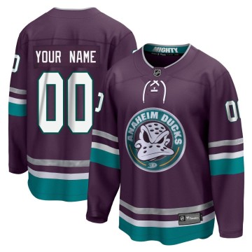 Premier Fanatics Branded Men's Custom Anaheim Ducks Custom 30th Anniversary Breakaway Jersey - Purple