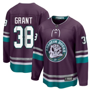 Premier Fanatics Branded Men's Derek Grant Anaheim Ducks 30th Anniversary Breakaway Jersey - Purple