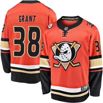 Premier Fanatics Branded Men's Derek Grant Anaheim Ducks Breakaway 2019/20 Alternate Jersey - Orange