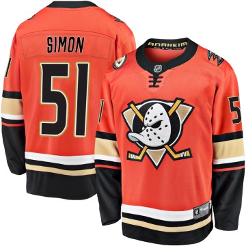Premier Fanatics Branded Men's Dominik Simon Anaheim Ducks Breakaway 2019/20 Alternate Jersey - Orange
