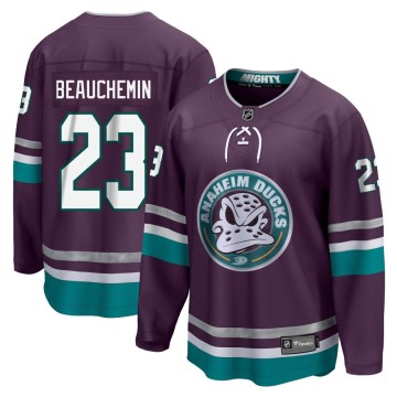 Premier Fanatics Branded Men's Francois Beauchemin Anaheim Ducks 30th Anniversary Breakaway Jersey - Purple