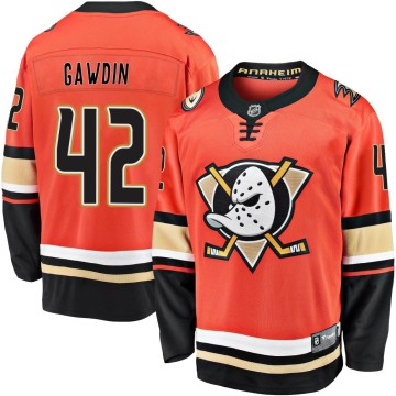 Premier Fanatics Branded Men's Glenn Gawdin Anaheim Ducks Breakaway 2019/20 Alternate Jersey - Orange