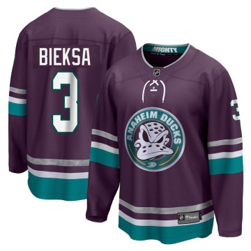 Premier Fanatics Branded Men's Kevin Bieksa Anaheim Ducks 30th Anniversary Breakaway Jersey - Purple