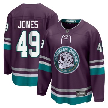 Premier Fanatics Branded Men's Max Jones Anaheim Ducks 30th Anniversary Breakaway Jersey - Purple